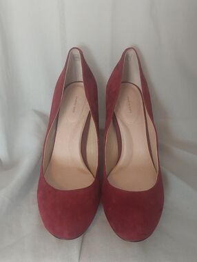 Lands' End Burgundy Suede Round-Toe Pumps